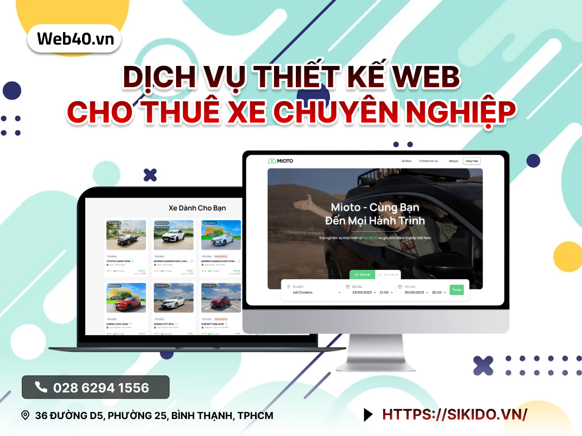 DỊCH VỤ THIẾT KẾ WEB CHO THUÊ XE CHUYÊN NGHIỆP
